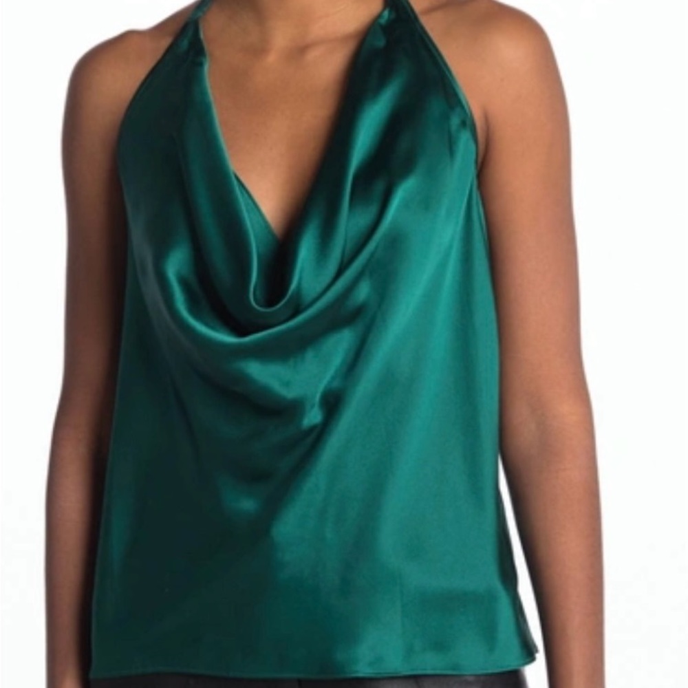 Cami NYC Emerald Satin Tank Top